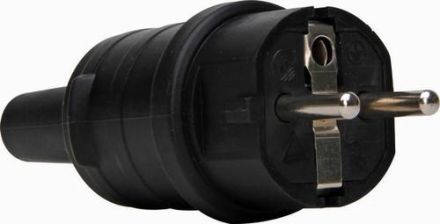 Kopp 170016043 with kink protection IP20 black SCHUKO plug