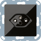 Jung A1520-13BFSEVSW single socket, Swiss standard, type 13, series A, black