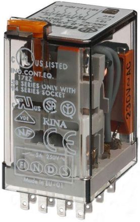 Finder 55.34.8.024.0020 4 changeover 7A coil 24V miniature industrial print relay