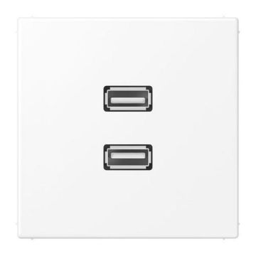 Jung MALS1153WWM multimedia connection system 2 x USB 2.0, LS series, snow white matt