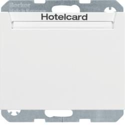 Berker 16417119 relay switch with central piece for hotel card polar white, glossy Berker K.1/K.