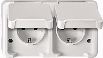 MERTEN MEG2320-8019 Schuko double socket polar white