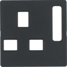 Berker 3313076086 Central piece for sockets, British Standard switchable anthracite including Berker