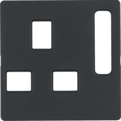 Berker 3313076086 Central piece for sockets, British Standard switchable anthracite including Berker
