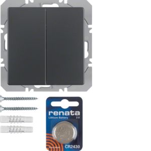 BERKER 85656226 KNX RF wall transmitter flat Q.1/Q.3 | 2-way | matt anthracite