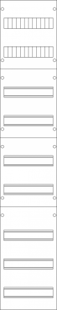 F-TRONIC VG9 distribution panel 12HP 9xDIN 250x1350x210mm
