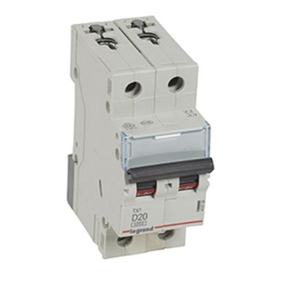 Legrand 403739 Circuit breaker TX3 D20A 2P 6KA 2M