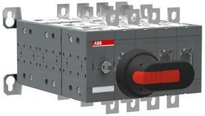 ABB Stotz-Kontakt OT160E04YP, bypass switch 4-pole 160A with handle and shaft open changeover I-0-II, 1SCA123556R1001