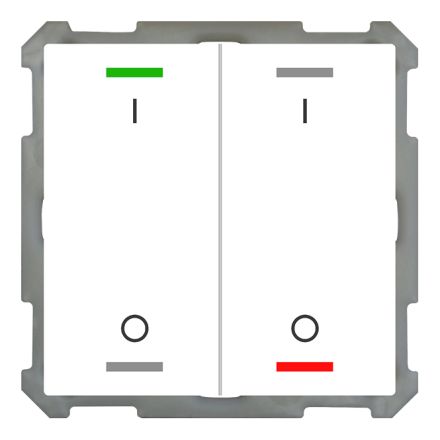 MDT BE-TAL63T2.B1 KNX push button sensor Light 63 with temperature sensor | 2-way, I/O symbol | studio white glossy
