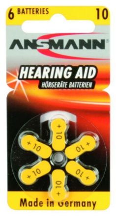 Hückmann 123546 10 PR70 Zinc Air 6er Wheel (PK=6pcs.) Hearing aid battery