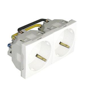 EFAPEL BLOCK TWO SAF EARTH SOCKET (SCHUKO)-4 MOD WH