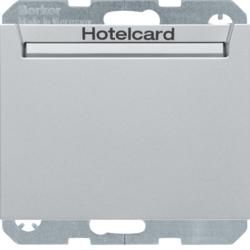 Berker 16417134 Relay switch with central piece for hotel card aluminum, matt Berker K.1/K.5