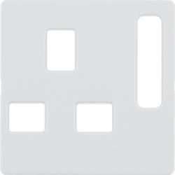Berker 3313076089 Central piece for sockets, British Standard switchable polar white including Berker