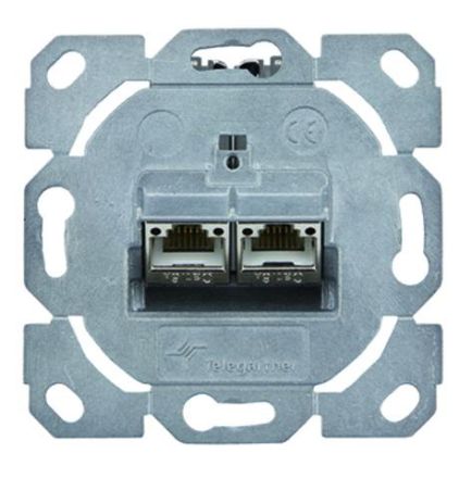 Telegärtner J00020A0527 flex 2 AMJ-S DD module Cat.6A (IEC) T568B module holder AMJ-S DD 2-way UP/0