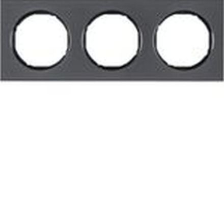 Berker MAN0106717 frame 3-way R.3 black chrome matt/black.