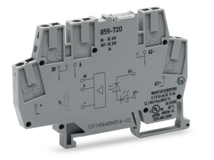 Wago 859-720 6mm 24/24VDC 3A MINUS optocoupler terminal