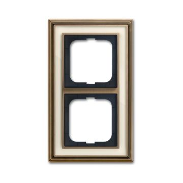 Busch-Jaeger 1722-848 cover frame, 2-way frame antique brass ivory white