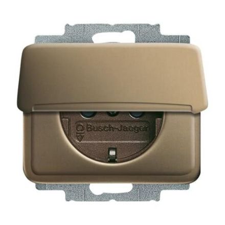 Busch-Jaeger 20 EUK-21 SCHUKO® socket insert, with hinged cover bronze