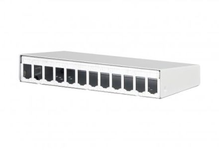 METZ CONNECT for E-DAT 12-way unequipped surface-mounted housingModular pure white, 130861-1202-E