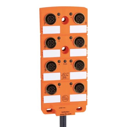 ifm electronic EBC023 8-way M12 5-pin DC halogen-free silicone central distributor