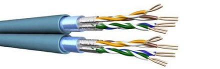 Draka Comteq UC500AS 2x4P F/FTP data cable Duplex AWG23 Cat.6 blue