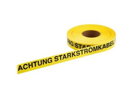 Fränkische Rohrwerke 18410000 FTWB yellow 250m 'Caution high voltage cable' route warning tape