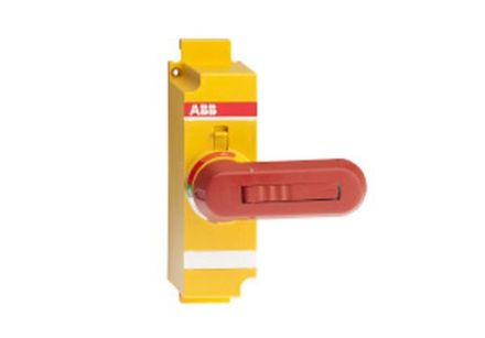 ABB Stotz-Kontakt OSVY250DK, direct handle red-yellow 65mm including shaft and cover labeling Test-0 OFF-1 ON, 1SCA022778R6500