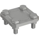 Pröpster 2004 V2A 2-piece flat/flat fl. 30mm fl. 30mm cross connector