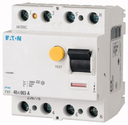 Eaton PXF-40/4/05-A residual current device, 40A, 4p, 500mA, type A, 236779