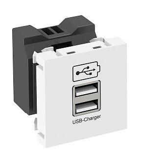 OBO Bettermann MTG-2UC2.1 RW1 with 2.1 A pure white USB charger, 6105300