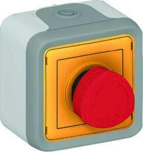 Legrand 069728 emergency button Plexo IP55 69728 with lock FR AP grey