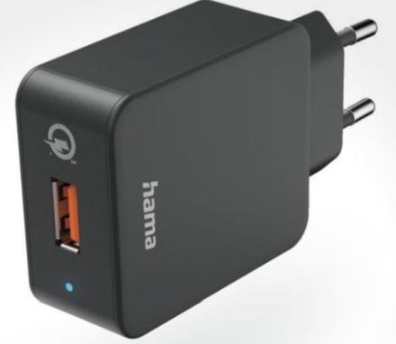 Hama 201641 Quick Charge 3.0', USB-A, 19.5 W, black fast charger