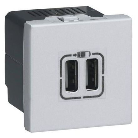 Legrand 278594L Mosaic 2xUSBType A 2-mod.2.4 A 12W ultrws charging socket