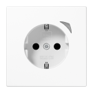 Jung BTLS1521SEWW SCHUKO socket, 16 A 250 V ~, screw terminals, with function display, integrated increased contact protection, SAFETY+, thermoplastic, LS series, alpine white