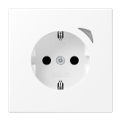 Jung BTLS1521SEWWM SCHUKO socket, 16 A 250 V ~, screw terminals, with function display, integrated increased contact protection, SAFETY+, thermoplastic painted, LS series,