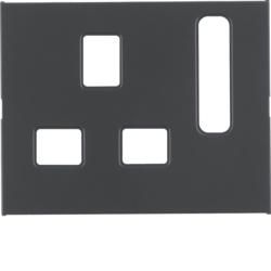 Berker 3313077006 Central piece for sockets, British Standard switchable anthracite, matt Berker