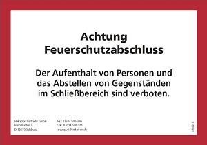 Hekatron 3710691 for fire and smoke protection doors information sign