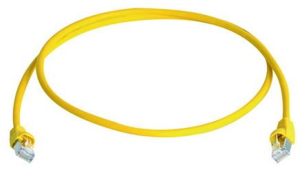 Telegärtner L00000A0076 MP8 FS500 LSZH yellow 1: 1 Cat.6A-ISO 0.5m patch cable S/FTP