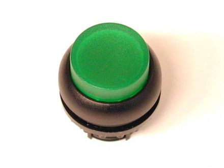 Eaton M22S-DRLH-G illuminated pushbutton, raised, green, latching, 216798
