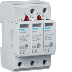 Hager SPV340 T2 3P 40kA Photovoltaic Surge Arrester