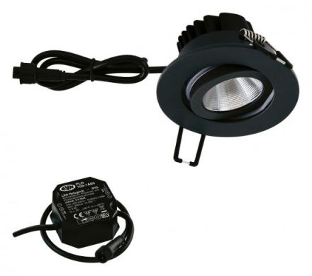 EVN PC650N616D2W IP65 6W 2000K-3000K 600lm anthracite LED recessed ceiling spotlight