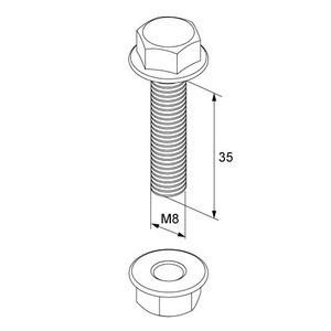 Unex 66849-C6 DIN6921 with nuts M8X35 galvanized class 6 screw