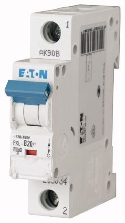 Eaton PXL-B20/1 miniature circuit breaker, 20A, 1p, B-Char, 236034