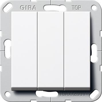 Gira 284403 button 3-way normally open 1-pole System 55 pure white
