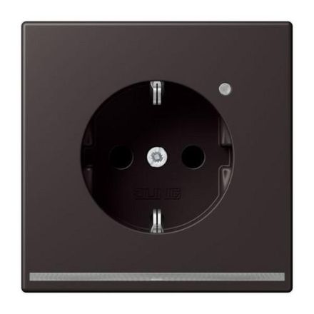 Jung AL1520-ODLNW SCHUKO® socket with LED orientation light, 16 A 250 V ~, integrated increased contact protection, SAFETY+, thermoplastic painted, LS series, dark
