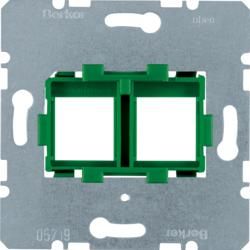 Berker 454104 support plate with green holder 2-way for Modular Jacks module inserts