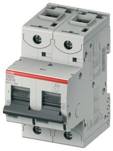 ABB Stotz-Kontakt S802S-UCB63, high-performance circuit breaker, 63A, B, 500VDC=Icu 50kA, 2P, 2CCS862001R1635