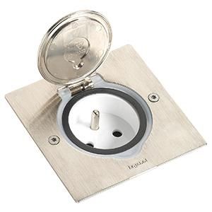 Legrand 89700 cover set 1x2Mod Inox square, (stainless steel)