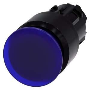 Siemens 3SU1001-1AA50-0AA0 mushroom pushbutton illuminated 22mm round blue 30mm