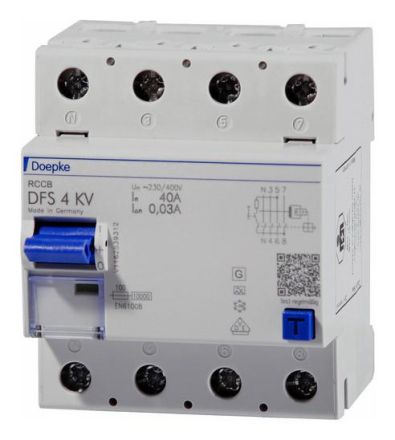 Doepke DFS4 025-4/0.50-A KV residual current device four-pole 25A 0.50A, type A KV, 09127909